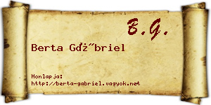 Berta Gábriel névjegykártya
